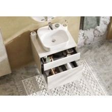 Тумба с раковиной светло-серый/белый матовый 60 см Акватон Марбл 1A2761K0MH4C0