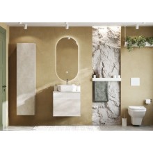 Тумба с раковиной светло-серый/белый матовый 60 см Акватон Марбл 1A2761K0MH4C0