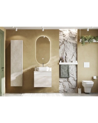 Тумба с раковиной светло-серый/белый матовый 60 см Акватон Марбл 1A2761K0MH4C0