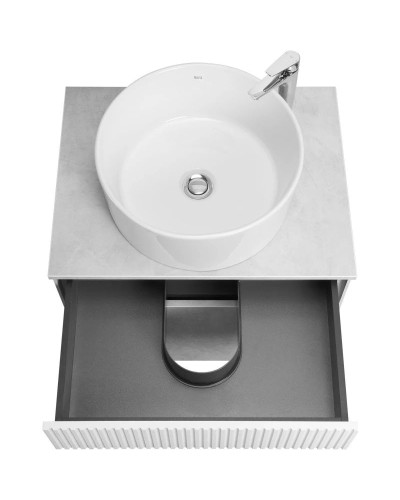 Тумба с раковиной светло-серый/белый матовый 60 см Акватон Марбл 1A2761K2MH4C0