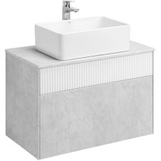Тумба с раковиной светло-серый/белый матовый 80 см Акватон Марбл 1A2762K1MH4C0