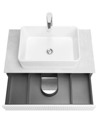 Тумба с раковиной светло-серый/белый матовый 80 см Акватон Марбл 1A2762K1MH4C0