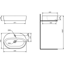 Тумба с раковиной светло-серый/белый матовый 80 см Акватон Марбл 1A2762K3MH4C0