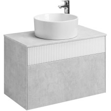 Тумба с раковиной светло-серый/белый матовый 80 см Акватон Марбл 1A2762K2MH4C0
