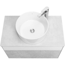 Тумба с раковиной светло-серый/белый матовый 80 см Акватон Марбл 1A2762K2MH4C0