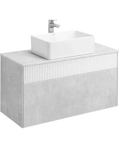 Тумба с раковиной светло-серый/белый матовый 100 см Акватон Марбл 1A2763K1MH4C0