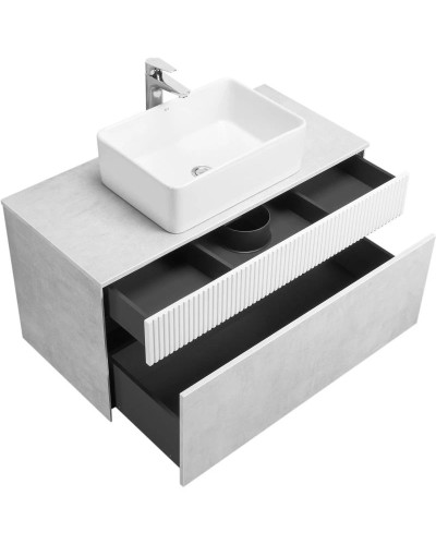 Тумба с раковиной светло-серый/белый матовый 100 см Акватон Марбл 1A2763K1MH4C0