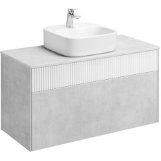 Тумба с раковиной светло-серый/белый матовый 100 см Акватон Марбл 1A2763K0MH4C0