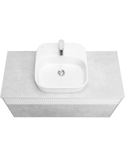 Тумба с раковиной светло-серый/белый матовый 100 см Акватон Марбл 1A2763K0MH4C0