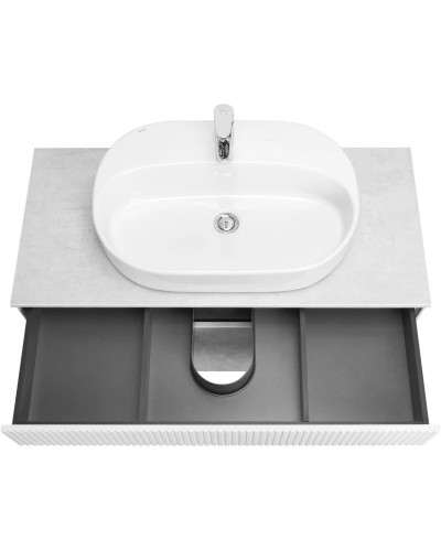 Тумба с раковиной светло-серый/белый матовый 100 см Акватон Марбл 1A2763K3MH4C0
