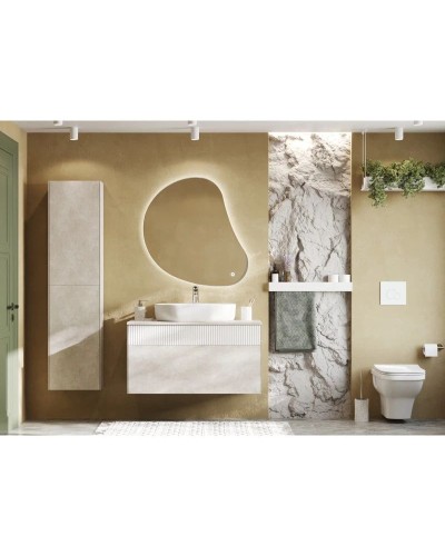 Тумба с раковиной светло-серый/белый матовый 100 см Акватон Марбл 1A2763K3MH4C0