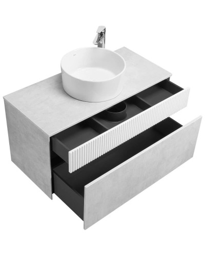 Тумба с раковиной светло-серый/белый матовый 100 см Акватон Марбл 1A2763K2MH4C0