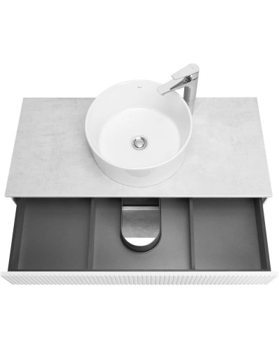 Тумба с раковиной светло-серый/белый матовый 100 см Акватон Марбл 1A2763K2MH4C0