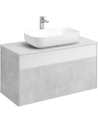 Тумба с раковиной светло-серый/белый матовый 100 см Акватон Марбл 1A2763K4MH4C0