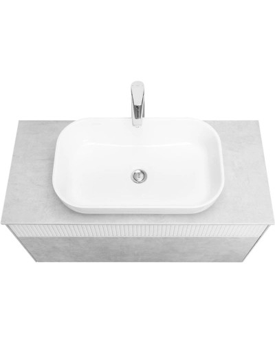 Тумба с раковиной светло-серый/белый матовый 100 см Акватон Марбл 1A2763K4MH4C0