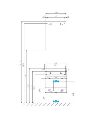 Тумба с раковиной белый глянец/ясень шимо 55 см Акватон Марти 1A2632K0MY010
