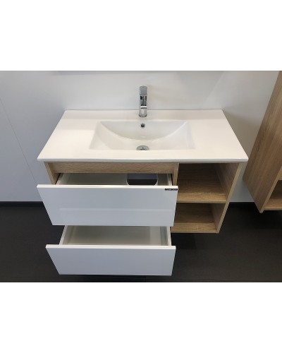 Тумба с раковиной Comforty Гамбург 90 00004142225 подвесная Дуб сонома