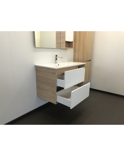 Тумба с раковиной Comforty Гамбург 90 00004142225 подвесная Дуб сонома