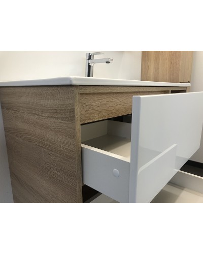 Тумба с раковиной Comforty Гамбург 90 00004142225 подвесная Дуб сонома