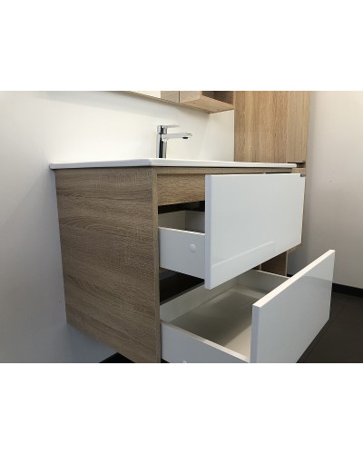 Тумба с раковиной Comforty Гамбург 90 00004142225 подвесная Дуб сонома