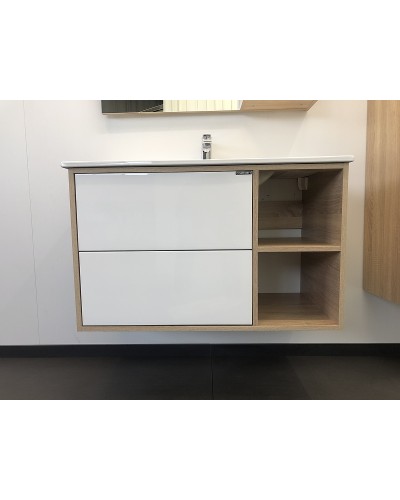 Тумба с раковиной Comforty Гамбург 90 00004142225 подвесная Дуб сонома