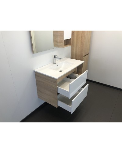 Тумба с раковиной Comforty Гамбург 90 00004142225 подвесная Дуб сонома