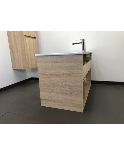 Тумба с раковиной Comforty Гамбург 90 00004142225 подвесная Дуб сонома