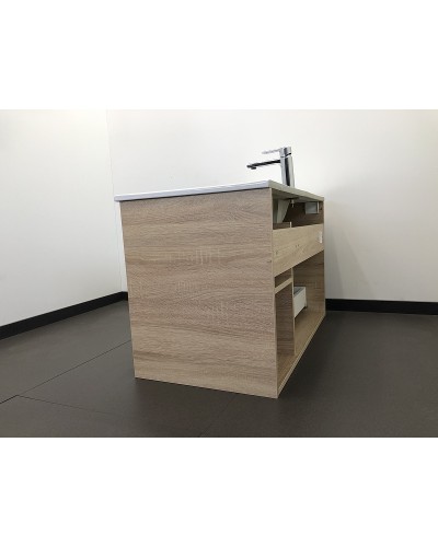 Тумба с раковиной Comforty Гамбург 90 00004142225 подвесная Дуб сонома
