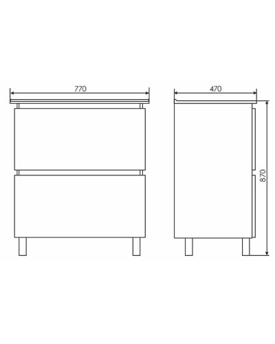 Тумба с раковиной Comforty Верона 75 00004137102 Дуб белый