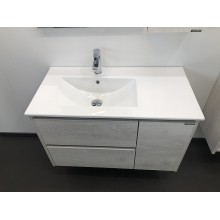 Тумба с раковиной Comforty Бремен 90 00004142375 подвесная Дуб белый