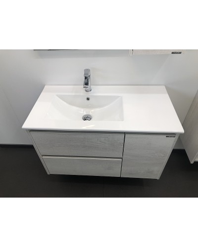 Тумба с раковиной Comforty Бремен 90 00004142375 подвесная Дуб белый