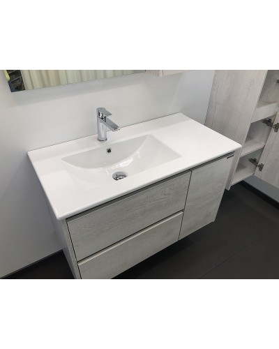 Тумба с раковиной Comforty Бремен 90 00004142375 подвесная Дуб белый