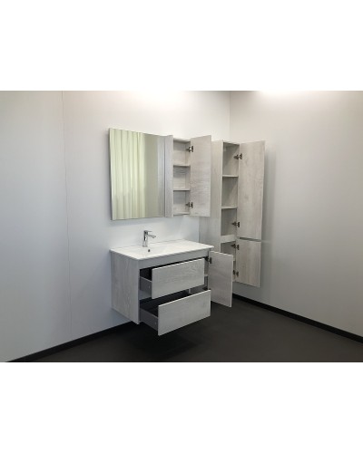 Тумба с раковиной Comforty Бремен 90 00004142375 подвесная Дуб белый