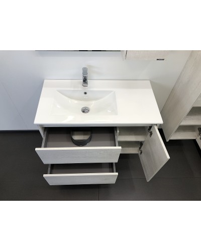 Тумба с раковиной Comforty Бремен 90 00004142375 подвесная Дуб белый