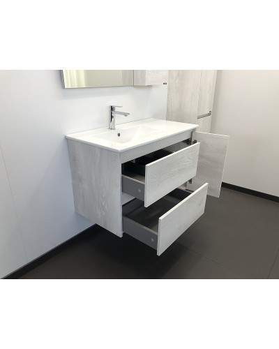 Тумба с раковиной Comforty Бремен 90 00004142375 подвесная Дуб белый