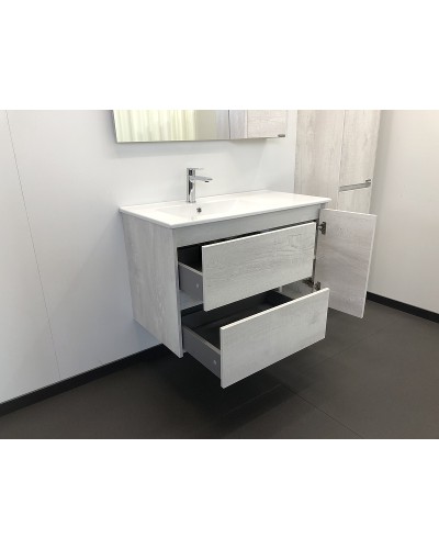 Тумба с раковиной Comforty Бремен 90 00004142375 подвесная Дуб белый