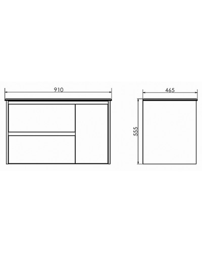 Тумба с раковиной Comforty Бремен 90 00004142375 подвесная Дуб белый