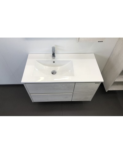 Тумба с раковиной Comforty Бремен 90 00004142375 подвесная Дуб белый