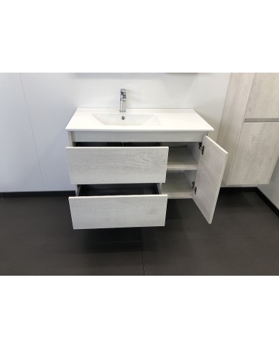 Тумба с раковиной Comforty Бремен 90 00004142375 подвесная Дуб белый