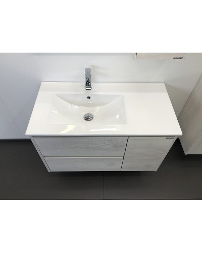 Тумба с раковиной Comforty Бремен 90 00004142375 подвесная Дуб белый