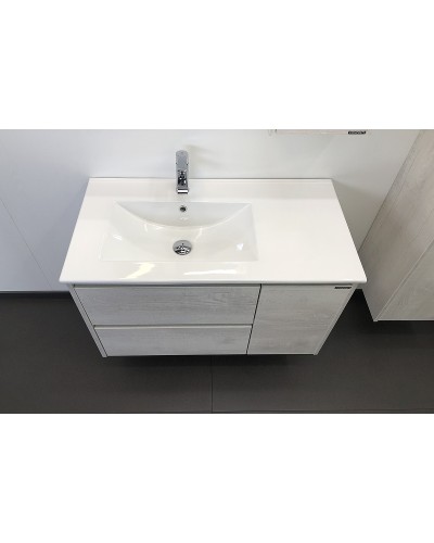 Тумба с раковиной Comforty Бремен 90 00004142375 подвесная Дуб белый