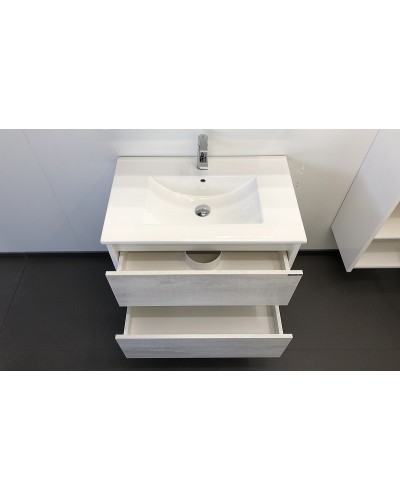 Тумба с раковиной Comforty Женева 75 00004137097 подвесная Дуб белый