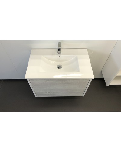 Тумба с раковиной Comforty Женева 75 00004137097 подвесная Дуб белый