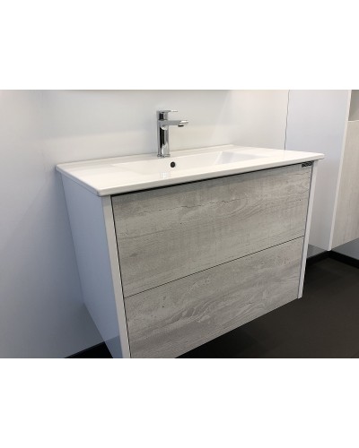 Тумба с раковиной Comforty Женева 75 00004137097 подвесная Дуб белый