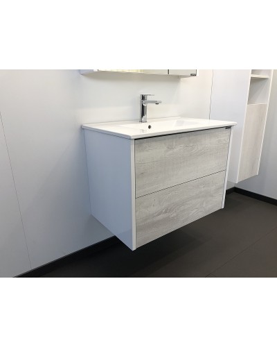 Тумба с раковиной Comforty Женева 75 00004137097 подвесная Дуб белый