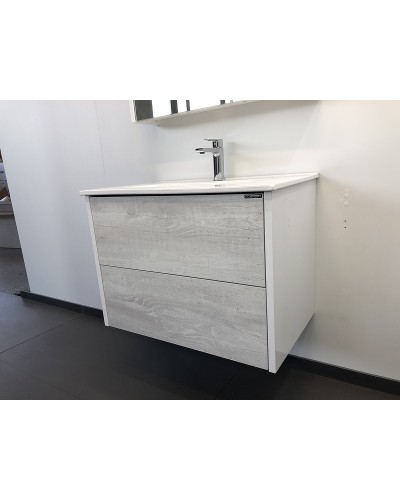 Тумба с раковиной Comforty Женева 75 00004137097 подвесная Дуб белый