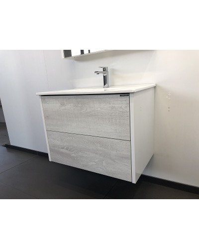 Тумба с раковиной Comforty Женева 75 00004137097 подвесная Дуб белый