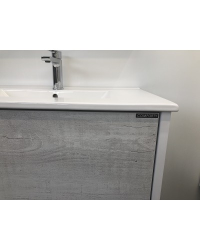 Тумба с раковиной Comforty Женева 75 00004137097 подвесная Дуб белый