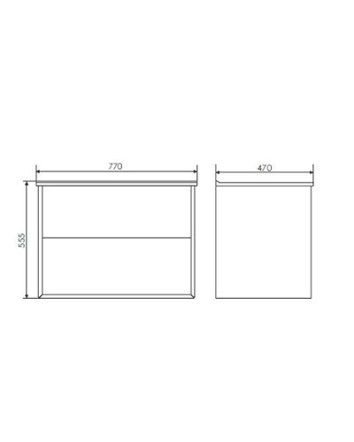 Тумба с раковиной Comforty Женева 75 00004137097 подвесная Дуб белый