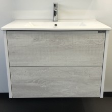 Тумба с раковиной Comforty Женева 75 00004137097 подвесная Дуб белый